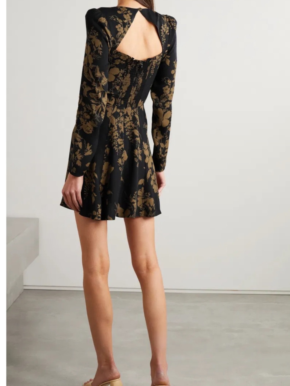 Reformation Indira Cutout Floral-print Crepe Mini Dress - Picture 3 of 6